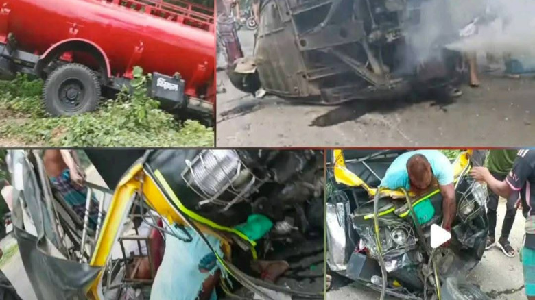 খুলনার ডুমুরিয়ায় ট্যাংকলরি-মাহিন্দ্রা মুখোমুখি সংঘর্ষে নিহত 