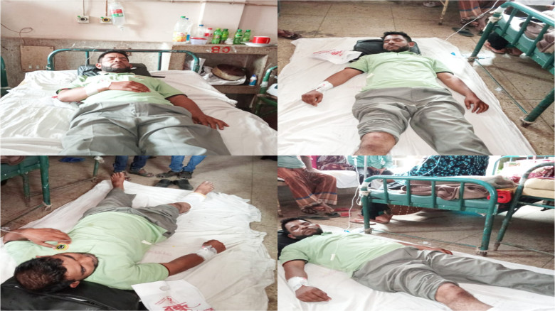 প্রতিপক্ষের সন্ত্রাসী হামলায় আহত সংবাদকর্মী র,মে,কে ভর্তি