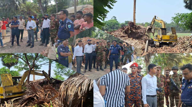 নড়াইলে ভ্রাম্যমাণ আদালত: কাঠ পুড়িয়ে তৈরি অবৈধ কয়লা ও ইটভাটা 